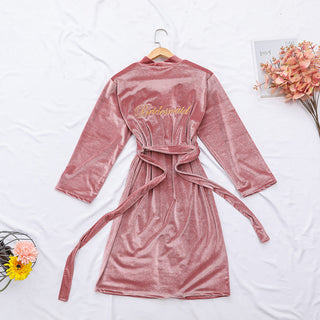 Women Sexy Bride Wedding Robe Sleepwear Velvet Intimate Lingerie women sexy ALODIA STORE