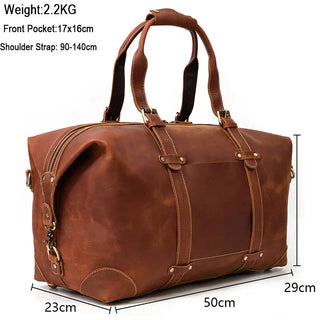 100% Genuine Crazy Horse Leather Men Travel Bags With Rivet Big HandBag For Male Cowhide Duffel Bag Mans Travelling Bag luxury ALODIA STORE