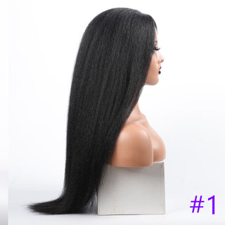 Long Kinky Straight Synthetic Wigs for Black Women Black Brown Blonde Ginger Red White Hair Afro Wigs Synthetic STW Hair Wigs ALODIA STORE