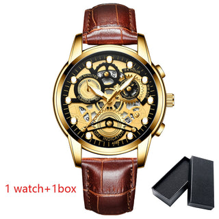 Watch Men Skeleton Automatic quartz Watch Gold Skeleton Vintage Man Watchwrist watches for men ALODIA STORE