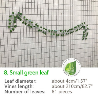 2.4M Silk Artificial Ivy Rattan Leaf Garland Plant Vine Home Wedding Bathroom Decoration Garden Festival Party Decor fake flower ALODIA STORE