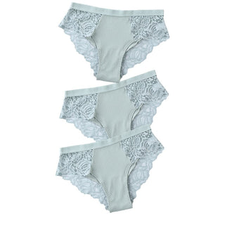 3 Pcs Cotton Panties Sexy Panty Briefs Lace Panties Women Underwear Lingerie Panties for Female Ladies Floral Pantys Underpants ALODIA STORE