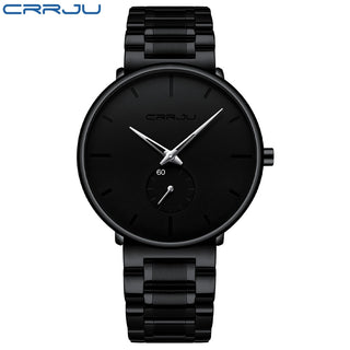 CRRJU Mens Watches Stainless Steel Men's Wrist Watch Casual Luxury Waterproof Sport Watch for Men Quartz Watch Relogio Masculino ALODIA STORE