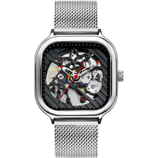 AILANG Men's Watch Top Brand Luxury Watch Men's Mechanical Silicone Strap Waterproof Watch Men's Hollow Reloj Hombre 2020 New ALODIA STORE