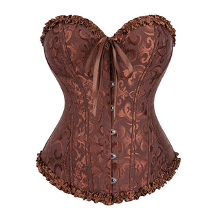 Gothic Corset Corselette Women's Corsets Steampunk Plus Size Overbust Corsage White Bodice Tops Sexy Lace Up Bustier S-6XL ALODIA STORE