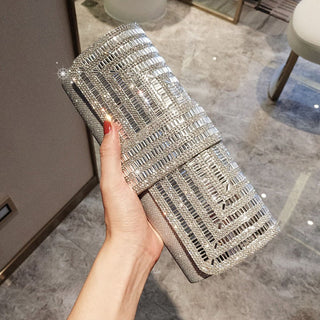 Black Clutch Purse and Handbag with Rhinestone Women ALODIA STORE