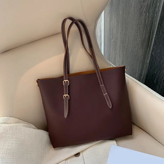 2pcs/Set PU Leather Handbag Women Large Capacity Casual Shoulder bags