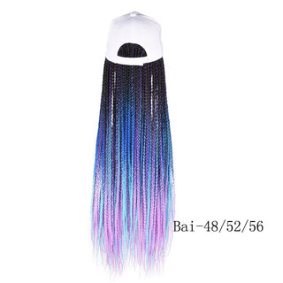 Box Braids Baseball Cap Wig 24inch Long Synthetic Braid Wigs Hat with Braiding Hair Extensions For Black Women Adjustable Size ALODIA STORE