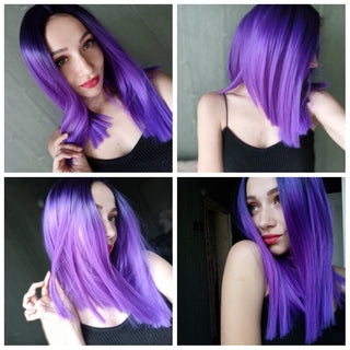 Wignee Straight Short Hair Synthetic Wigs For Women Heat Resistant Ombre Daily Soft Hair Glueless Daily Fiber Wigs Red Hair ALODIA STORE