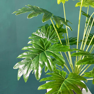 75cm 24Fork Fake Plants Large Artificial Monstera Tree Branch Plastic Tropical Palm False Turtle Leaf For Home Garden Room Decor ALODIA STORE