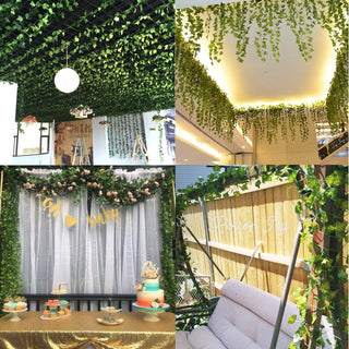 2.4M Silk Artificial Ivy Rattan Leaf Garland Plant Vine Home Wedding Bathroom Decoration Garden Festival Party Decor fake flower ALODIA STORE