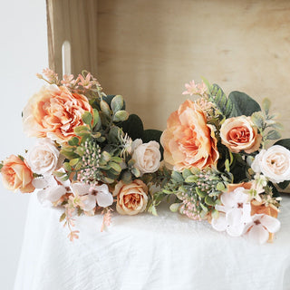 Autumn Artificial Peony Flowers Bride Silk Rose Bouquet DIY Wedding Home Garden Decoration Accessories Fall Hydrangea Fake Plant ALODIA STORE