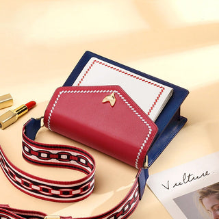 FOXER Brand Women Messenger Crossbody Bag Lady Colorful Panelled Flap Designer Shoulder Bag Small Split Leather Purse for Female ALODIA STORE