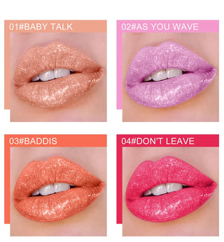 QIBEST 12 Colors Shimmer Liquid Lipstick Diamond Lip gloss Cosmetic Lip Tint Glitter Waterproof Moisturizer Makeup Lip Gloss ALODIA STORE