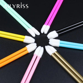 Disposable Lip Brushes 50pcs Eyelash Cleaning Makeup Removing Tools Lipstick Lip Gloss Mascara Wands Set Cosmetic Applicator ALODIA STORE