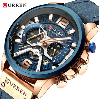 CURREN Casual Sport Watches for Men Top Brand Luxury Military Leather Wrist Watch Man Clock Fashion Chronograph Wristwatch ALODIA STORE