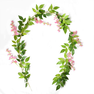 Wisteria Artificial Flower Vine Ivy Leaf Garland Silk Rose Flowers Rattan String Vine Wedding Arch Flower Home Garden Decoration ALODIA STORE