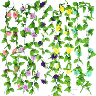 Wisteria Artificial Flower Vine Ivy Leaf Garland Silk Rose Flowers Rattan String Vine Wedding Arch Flower Home Garden Decoration ALODIA STORE