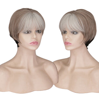WHIMSICAL W Synthetic Women Mixed Blonde Brown Short Wigs Natural Hair Wigs Heat Resistant Hair Wig for Women ALODIA STORE