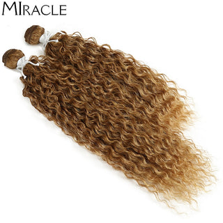 Afro Kinky Curly Hair Wave Synthetic Hair Heat Resistant Deep Wave Hair Bundles Extensions Brown Miracle hair Curly Weave Hair ALODIA STORE