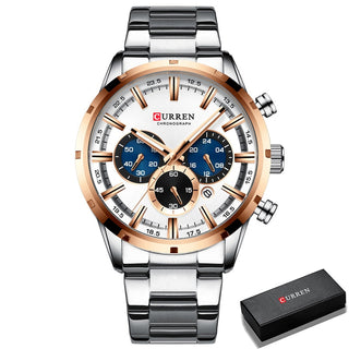 CURREN Men Watch Top Brand Luxury Sports Quartz Mens Watches Full Steel Waterproof Chronograph Wristwatch Men Relogio Masculino ALODIA STORE