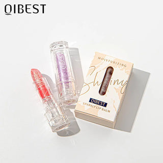 QIBEST Newest Lip Balm Wholesale Lip Care Lip Plumper Moisturizing Lip Balm Color Changing Lip Balm Glitter Lip Balm For Girl ALODIA STORE