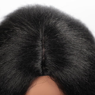 Long Kinky Straight Synthetic Wigs for Black Women Black Brown Blonde Ginger Red White Hair Afro Wigs Synthetic STW Hair Wigs ALODIA STORE