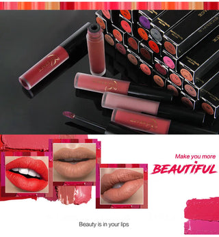 NICEFACE Lip Gloss Nude Matte Liquid Lipstick Lipgloss Waterproof Lip - Alodia Store