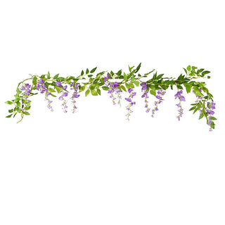 Wisteria Artificial Flower Vine Ivy Leaf Garland Silk Rose Flowers Rattan String Vine Wedding Arch Flower Home Garden Decoration ALODIA STORE