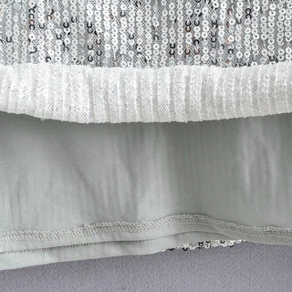 Elegant Women Sequined Tops 2021 Spring Fashion Ladies Vintage Silver Top Party Female Sexy V-Neck Tops Femme Girls Chic Clothes ALODIA STORE