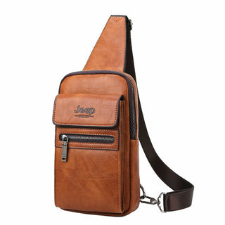 JEEP BULUO Brand Fashion Sling Bags High Quality Men Bags Split Leather Large Size Shoulder Crossbody Bag For Young Man ALODIA STORE