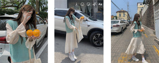 Knitted Dress Women Casual Long Sleeve ALODIA STORE