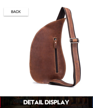 BULLCAPTAIN Leather Crossbody Bag Men Crazy Horse Leather Chest Bags New Fashion Multi-function card bag's mobile phone bages ALODIA STORE