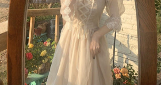 2023 Spring Lace Sweet Elegant Dress Women Dress Korean ALODIA STORE