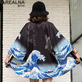 Haori Yukata Men Korean Samurai Japanese Kimono Traditional Clothing Vintage Crane Anime Kimono Beach Girls Cosplay Dress Shirts ALODIA STORE