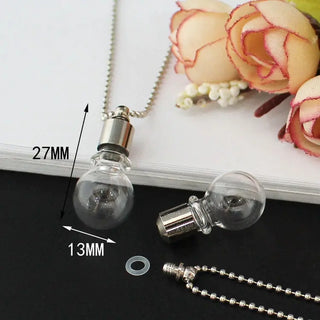 2PCS Glass Locket Urn Jewelry Cremation Jewelry Urn Necklace for Ashes Fillable vials Necklaces Blood Vial Necklace ALODIA STORE