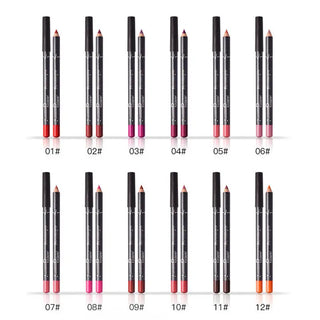 6 12Pcs/Set Waterproof Pencil Lipstick Set Pen Matte Lip Liner Long Lasting Makeup Pens Easy to Wear Non-stick Cup карандаш для ALODIA STORE