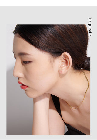 Yhpup Charm New Geometric Snake Chain Necklace Trendy Stainless Steel Jewelry Golden Metal Texture брелок Women Waterproof Gift ALODIA STORE