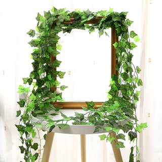 1Pc 230Cm Green Vine Silk Artificial Ivy Hanging Leaf Garland Plant Creeper Leaf Home Decor Wedding Bathroom Garden Decoration ALODIA STORE