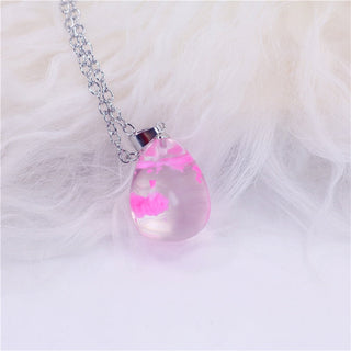 Chic Transparent Resin Rould Ball Moon Pendant Necklace Women Blue Sky White Cloud Chain Necklace Fashion Jewelry Gifts for Girl ALODIA STORE
