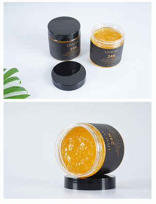 24K Gold Face Scrub Exfoliating Reduce Blackheads Peeling Gel Anti-Acne Pore Cleaning Body Skin Brighten Moisturizing Cream 200g ALODIA STORE