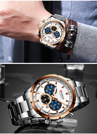 CURREN Men Watch Top Brand Luxury Sports Quartz Mens Watches Full Steel Waterproof Chronograph Wristwatch Men Relogio Masculino ALODIA STORE