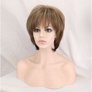 WHIMSICAL W Synthetic Women Mixed Blonde Brown Short Wigs Natural Hair Wigs Heat Resistant Hair Wig for Women ALODIA STORE