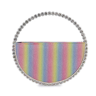 Luxury Colored Diamond Half Moon Women Purses and Handbags Evening Bag Serpentine Designer Party Clutch Bag Chic Wedding Bag ALODIA STORE