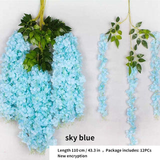 12Pcs Wisteria Artificial Flower Rattan Wreath Arch Wedding Home Garden Office Decoration pendant Plant Wall Decoration ALODIA STORE