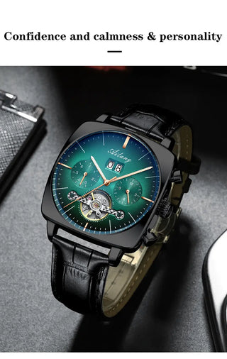 AILANG new watch men's automatic mechanical watch waterproof tourbillon black technology luminous fashion men's watch ALODIA STORE