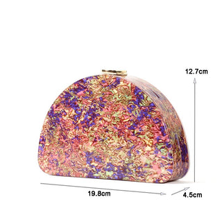 Semicircle Acrylic Wallet Women Evening Clutches Design Bag ALODIA STORE
