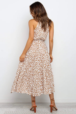 Summer Long Dress Polka Dot Casual Dresses Black Sexy Halter Strapless New 2023 ALODIA STORE