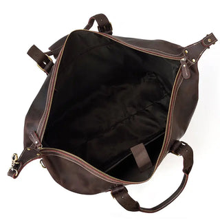 100% Genuine Crazy Horse Leather Men Travel Bags With Rivet Big HandBag For Male Cowhide Duffel Bag Mans Travelling Bag luxury ALODIA STORE