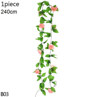 Wisteria Artificial Flower Vine Ivy Leaf Garland Silk Rose Flowers Rattan String Vine Wedding Arch Flower Home Garden Decoration ALODIA STORE